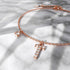 Solid 925 Sterling Silver Initial Crystal Personalised Alphabet Letter Bracelet Rose Gold Filled